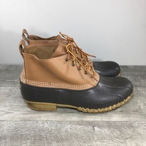 Vintage L.L. Bean Mens Leather Work Duck Hunting Soft Toe Birding Shoes Boots 13
